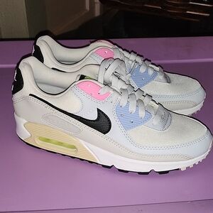 Nike Air Max Sneakers in White, Pink, and Blue